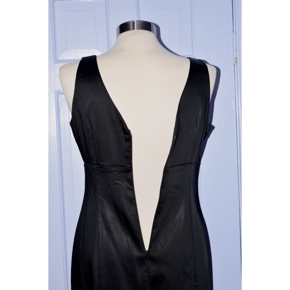 Calvin Klein Black Satin Cocktail Dress size  4 - Picture 6 of 12